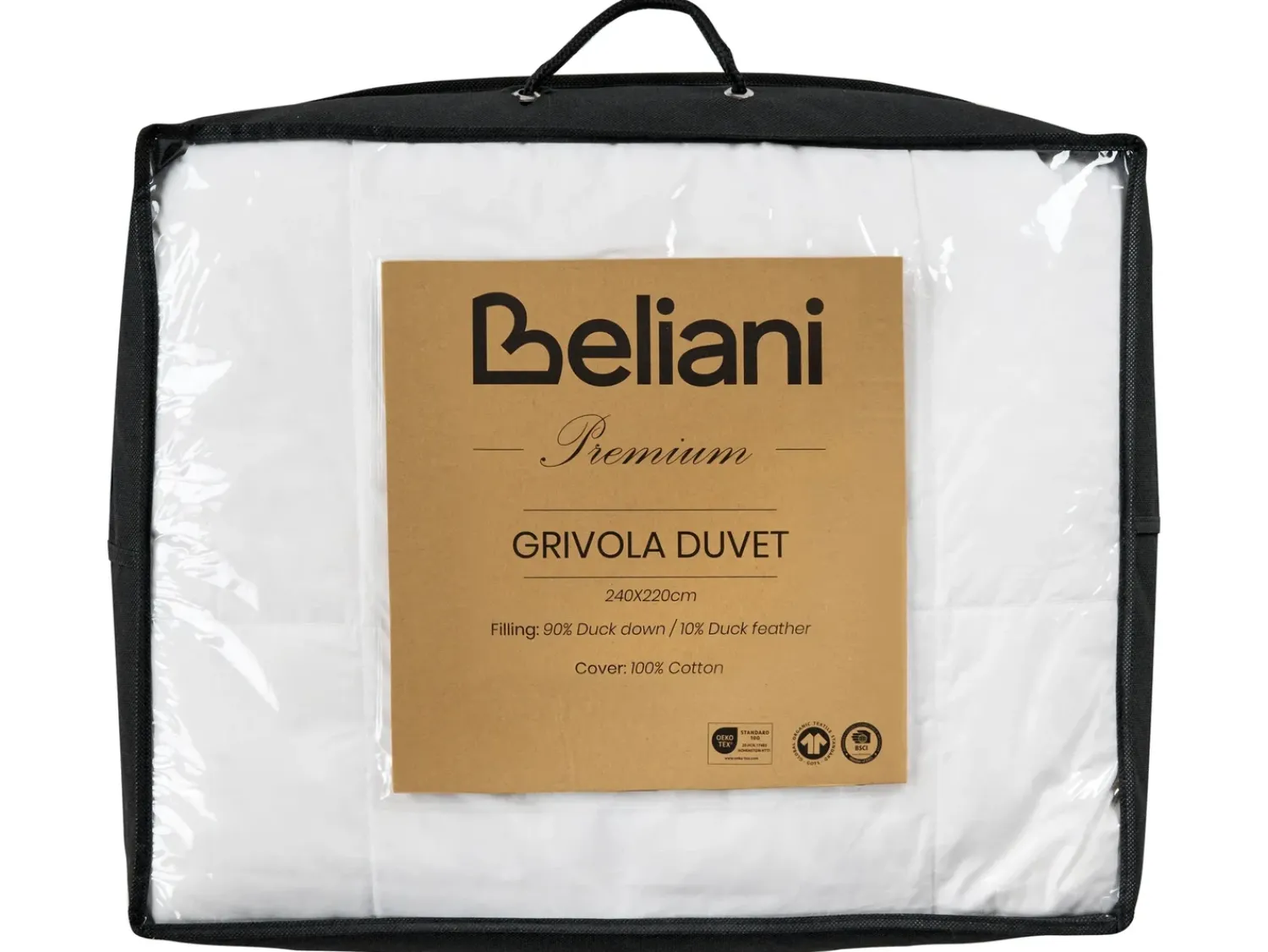 Sale Beliani Trapunta Piumino d'anatra Extra caldo GRIVOLA 220 x 240 cm Bianco