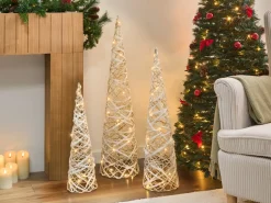 Best Beliani TUELSO Albero di Natale 60/80/100 cm Bianco/Oro Bianco Beige