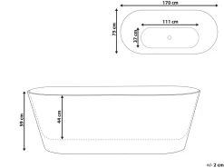 Vasca da bagno freestanding CEDROS 170 x 75 cm Bianco