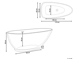 Vasca da bagno freestanding GUIANA 173 x 82 cm Bianco