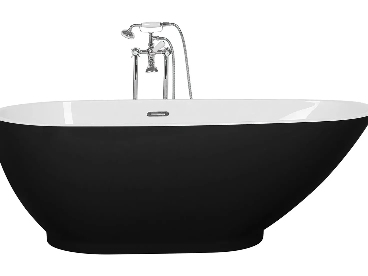 Vasca da bagno freestanding GUIANA 173 x 82 cm Nero/Bianco