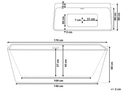Clearance Beliani Vasca da bagno HASSEL 170 x 80 cm Bianco Bianco Argento