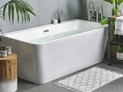 Clearance Beliani Vasca da bagno HASSEL 170 x 80 cm Bianco Bianco Argento