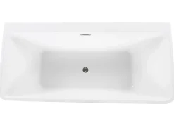Clearance Beliani Vasca da bagno HASSEL 170 x 80 cm Bianco Bianco Argento