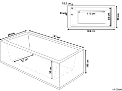 Discount Beliani Vasca idromassaggio angolare con LED VARADERO 183 x 90 cm Bianco Bianco Argento Nero