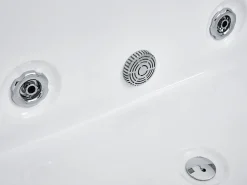 Discount Beliani Vasca idromassaggio angolare con LED VARADERO 183 x 90 cm Bianco Bianco Argento Nero