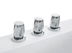 Discount Beliani Vasca idromassaggio angolare con LED VARADERO 183 x 90 cm Bianco Bianco Argento Nero