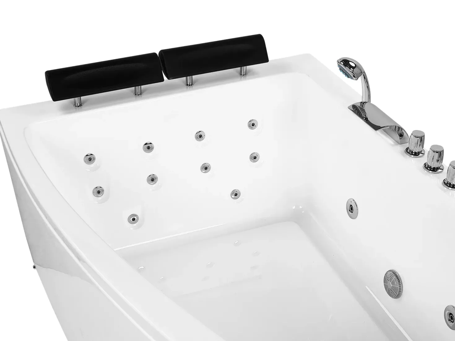 Vasca idromassaggio angolare con LED SERRANA Lato destro 182 x 121 cm Bianco