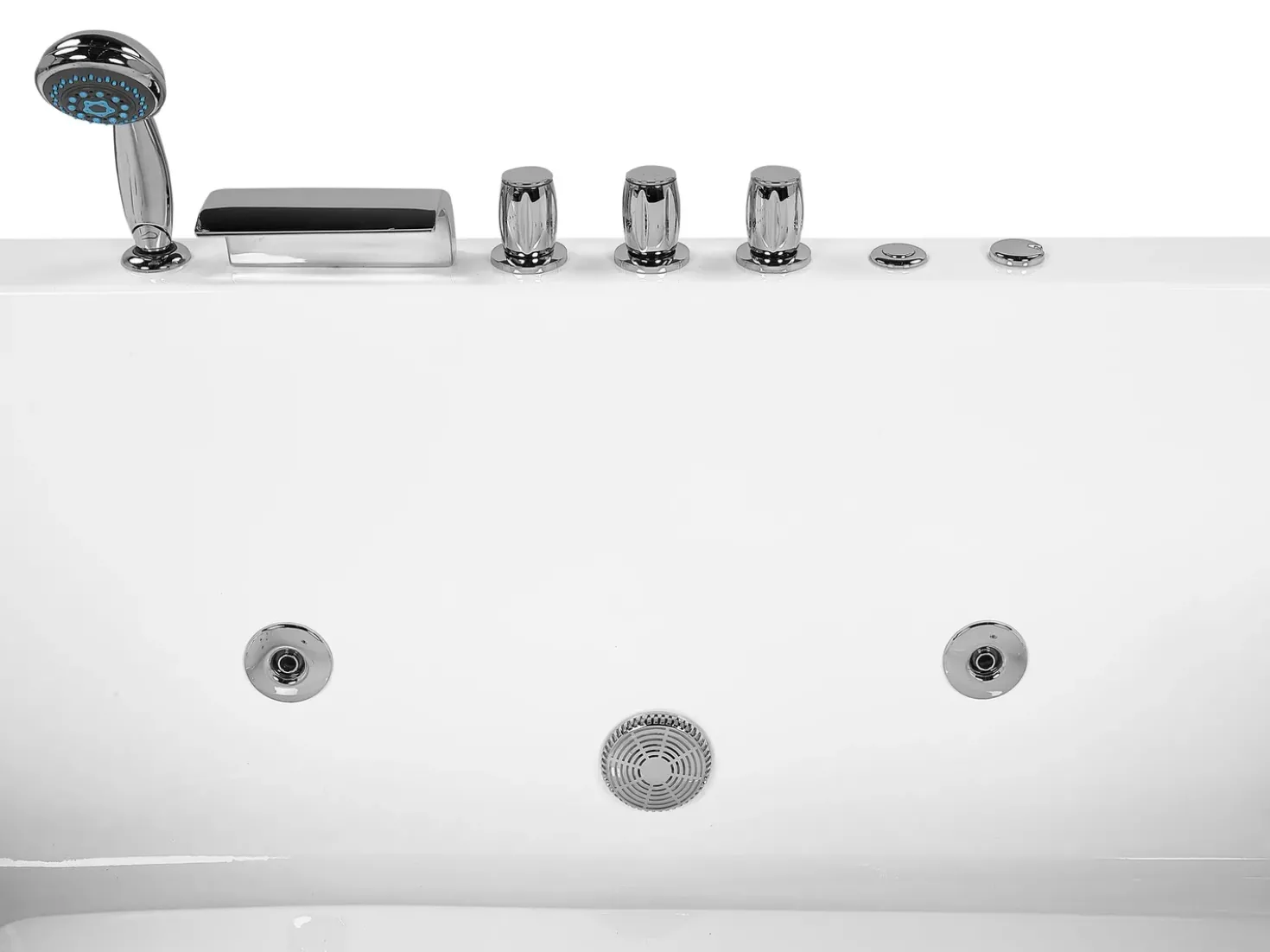 Vasca idromassaggio angolare con LED SERRANA Lato destro 182 x 121 cm Bianco