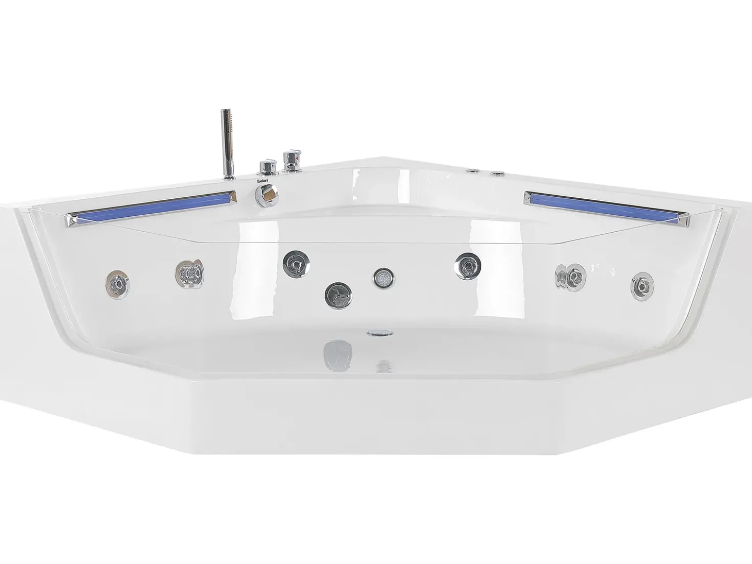 Vasca idromassaggio angolare con LED CACERES 211 x 150 cm Bianco