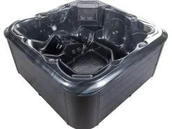 Beliani Vasca idromassaggio da esterno con LED TULAROSA Grigio grafite Argento Grigio Nero