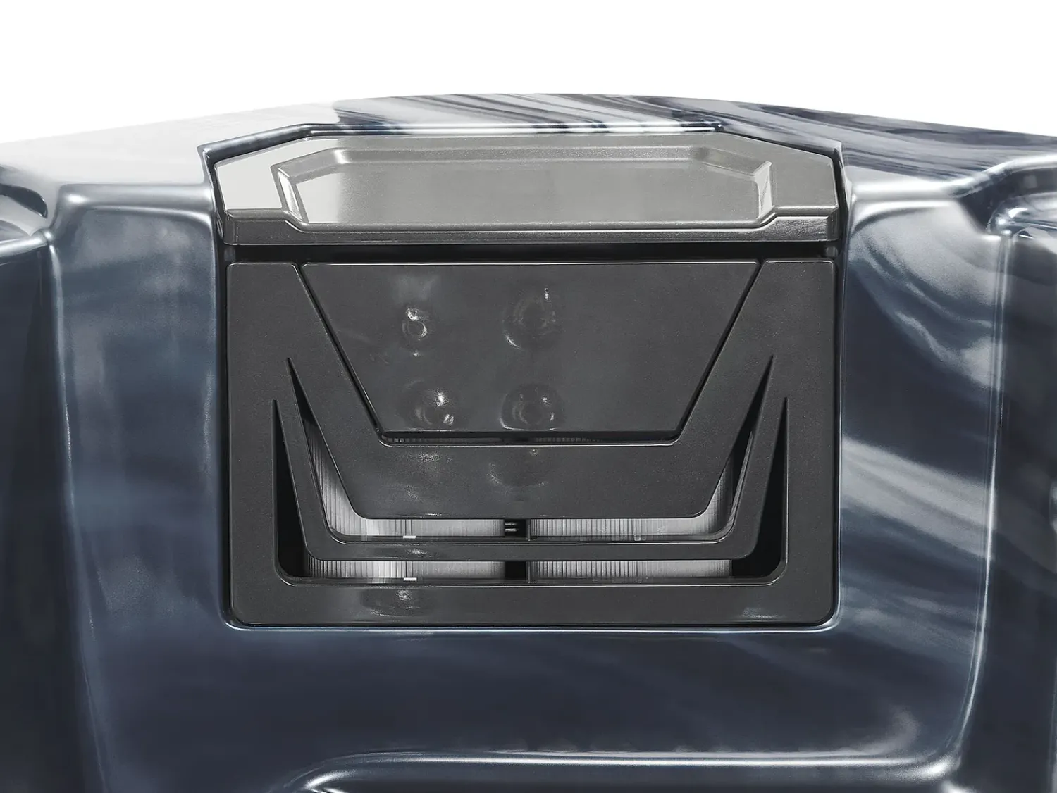 Beliani Vasca idromassaggio da esterno con LED TULAROSA Grigio grafite Argento Grigio Nero