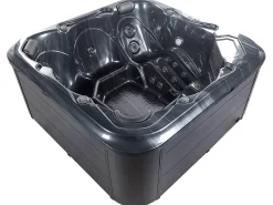 Beliani Vasca idromassaggio da esterno con LED TULAROSA Grigio grafite Argento Grigio Nero