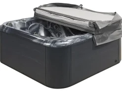 Beliani Vasca idromassaggio da esterno con LED TULAROSA Grigio grafite Argento Grigio Nero