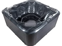 Beliani Vasca idromassaggio da esterno con LED TULAROSA Grigio grafite Argento Grigio Nero