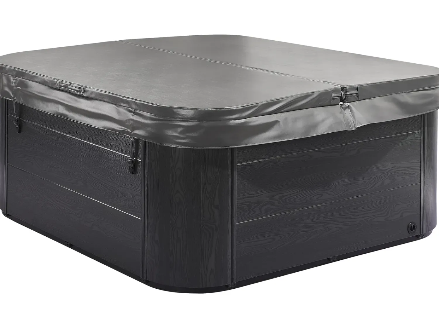 Beliani Vasca idromassaggio da esterno con LED TULAROSA Grigio grafite Argento Grigio Nero
