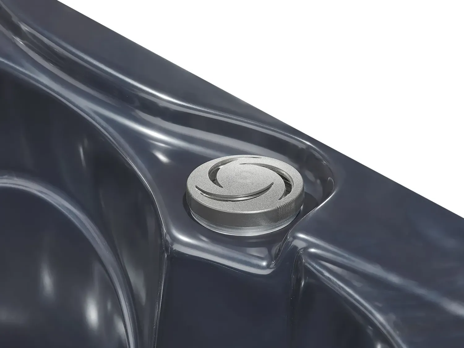 Beliani Vasca idromassaggio da esterno con LED TULAROSA Grigio grafite Argento Grigio Nero