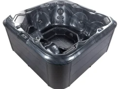 Beliani Vasca idromassaggio da esterno con LED TULAROSA Grigio grafite Argento Grigio Nero