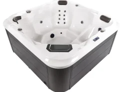 Discount Beliani Vasca idromassaggio da esterno con LED TULAROSA Bianco Bianco Argento Grigio Nero