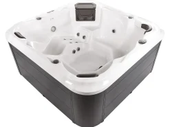 Discount Beliani Vasca idromassaggio da esterno con LED TULAROSA Bianco Bianco Argento Grigio Nero