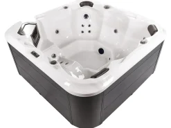 Discount Beliani Vasca idromassaggio da esterno con LED TULAROSA Bianco Bianco Argento Grigio Nero