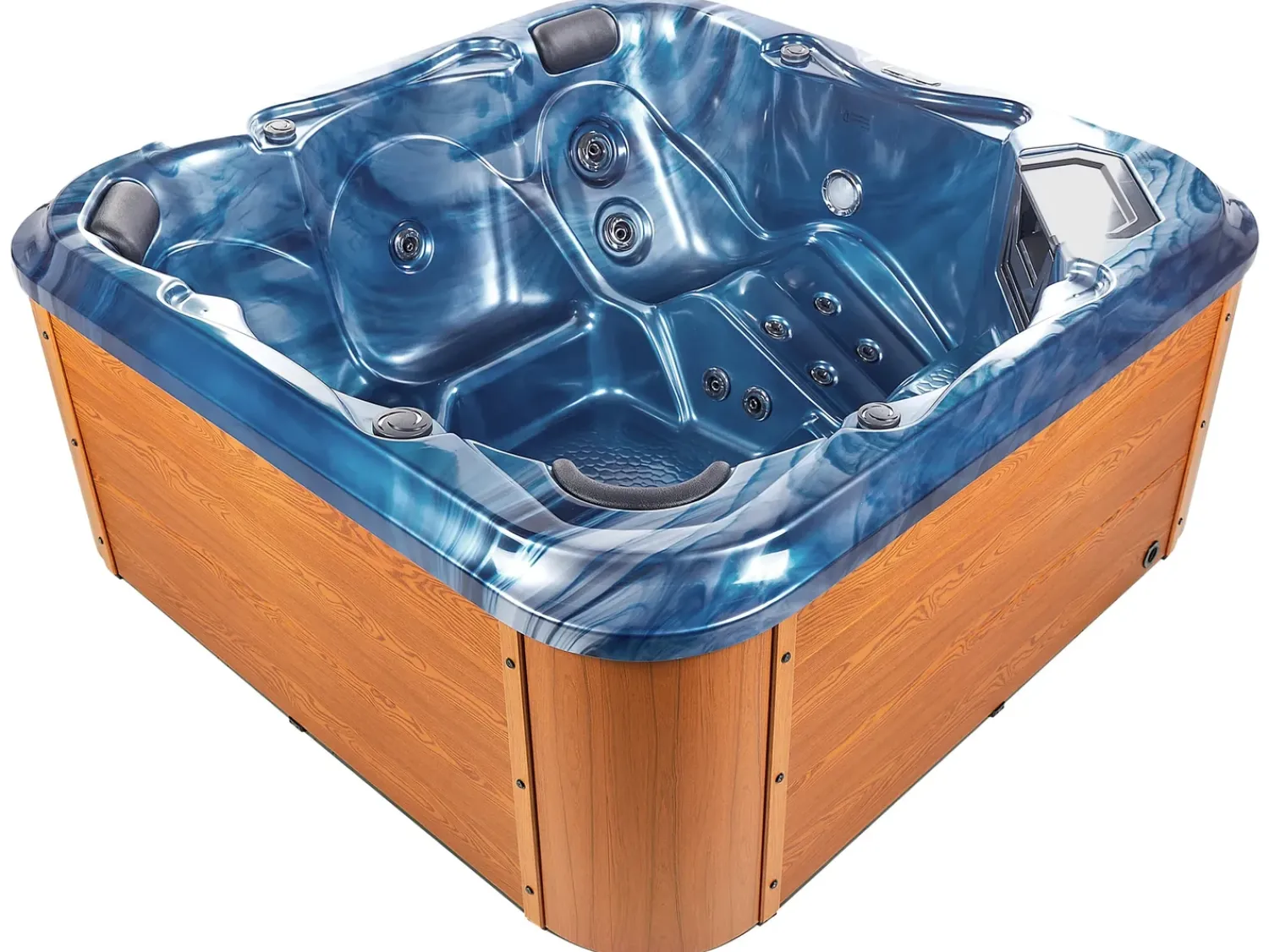 Hot Beliani Vasca idromassaggio da esterno con LED TULAROSA Blu Blu Argento Marrone Nero