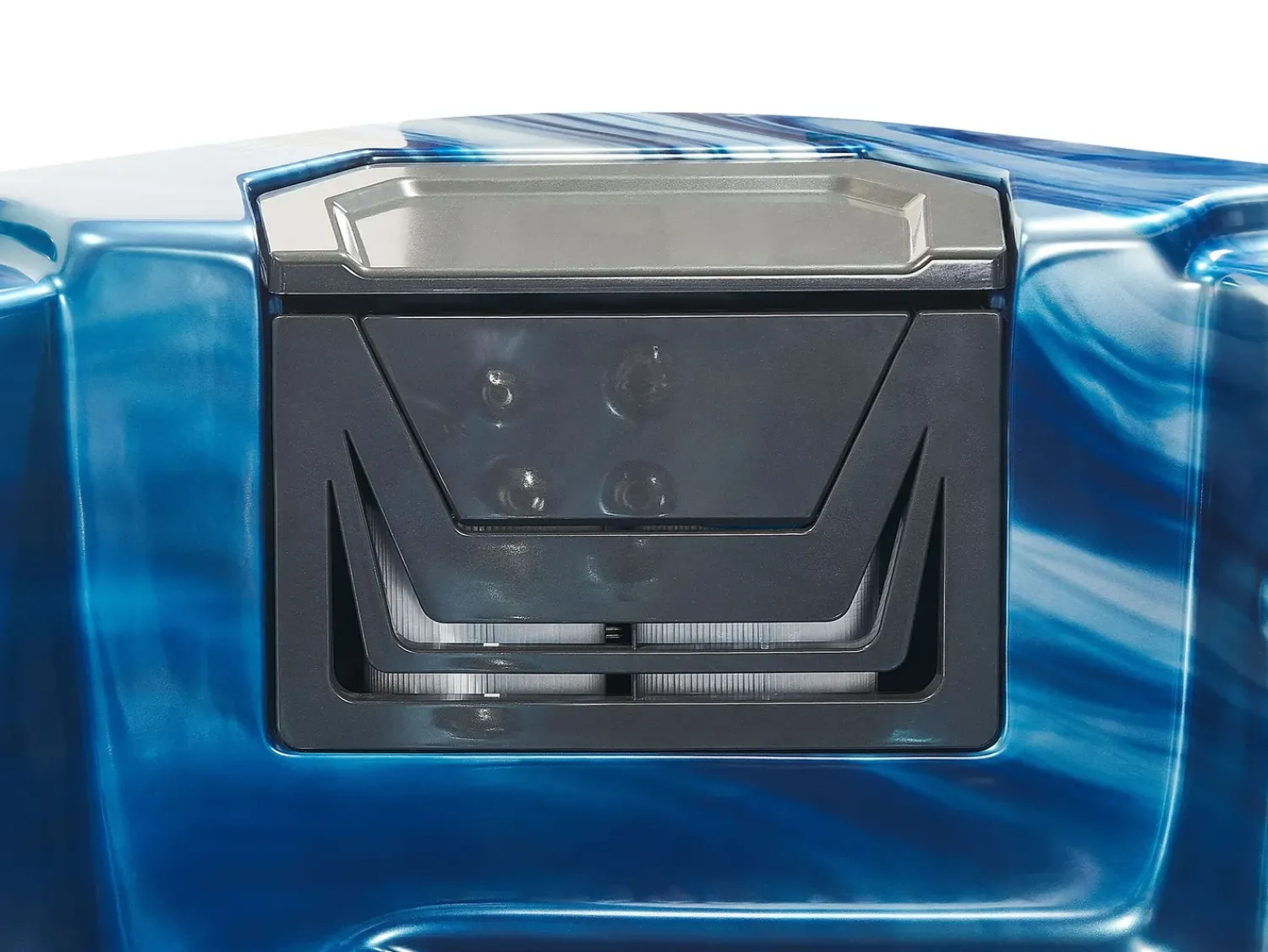 Hot Beliani Vasca idromassaggio da esterno con LED TULAROSA Blu Blu Argento Marrone Nero