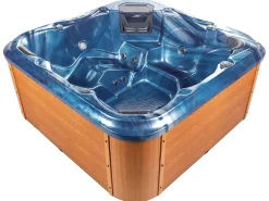 Hot Beliani Vasca idromassaggio da esterno con LED TULAROSA Blu Blu Argento Marrone Nero