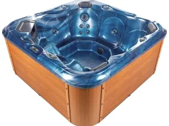 Hot Beliani Vasca idromassaggio da esterno con LED TULAROSA Blu Blu Argento Marrone Nero