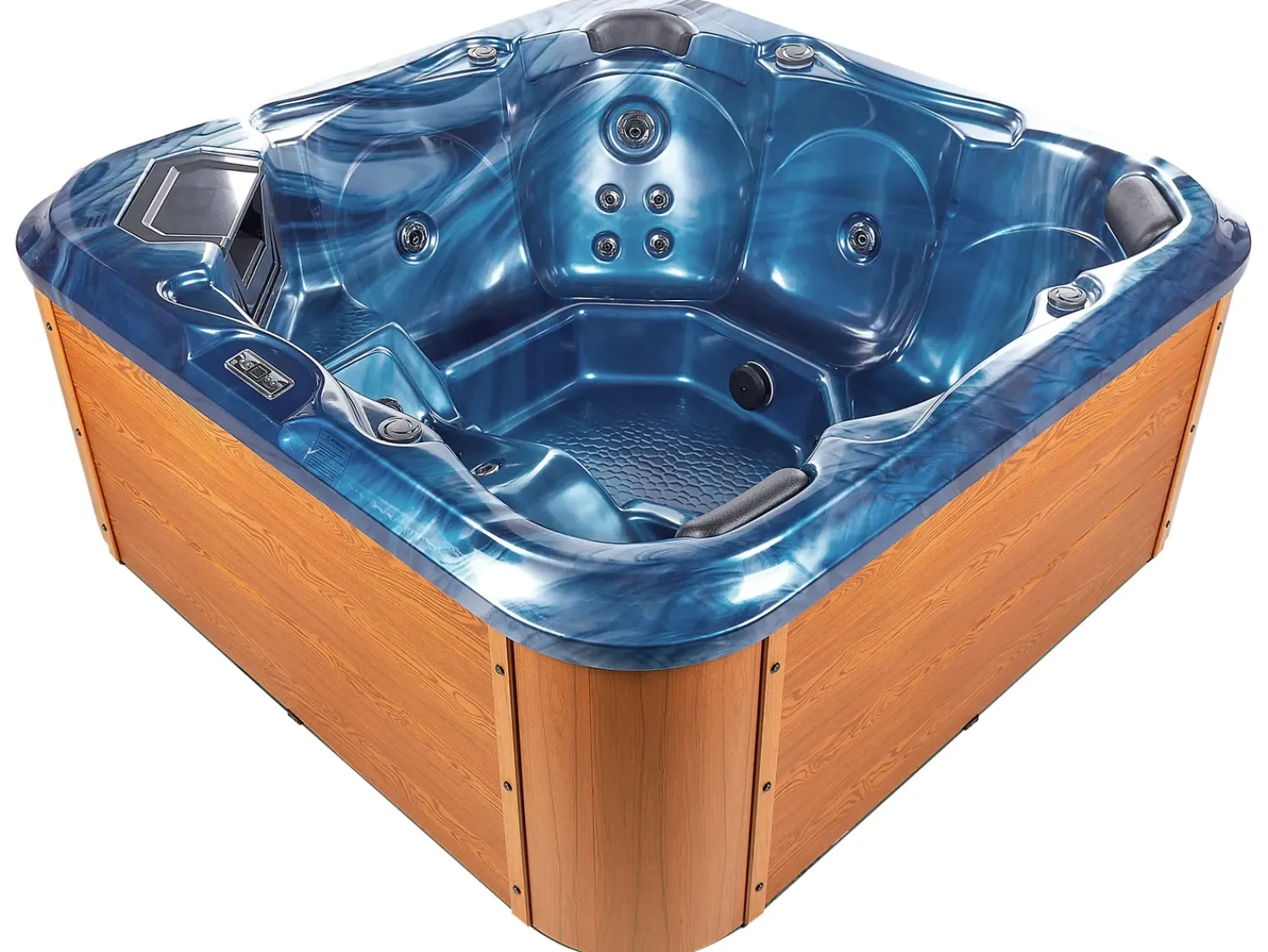 Hot Beliani Vasca idromassaggio da esterno con LED TULAROSA Blu Blu Argento Marrone Nero