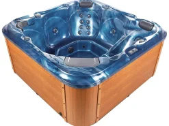 Hot Beliani Vasca idromassaggio da esterno con LED TULAROSA Blu Blu Argento Marrone Nero