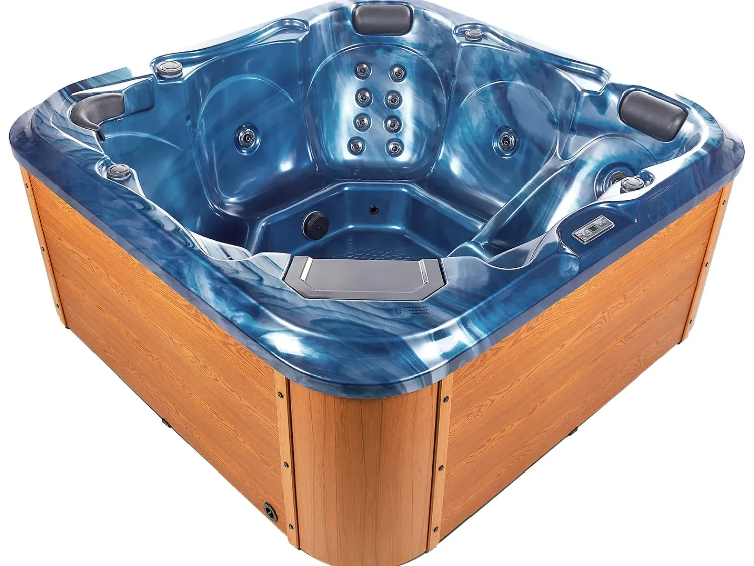 Hot Beliani Vasca idromassaggio da esterno con LED TULAROSA Blu Blu Argento Marrone Nero