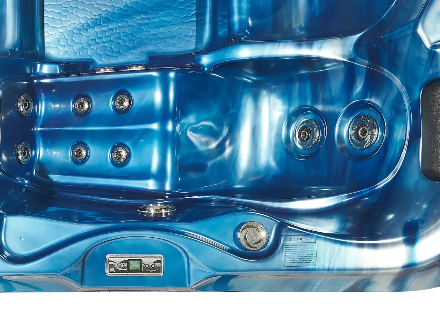 Hot Beliani Vasca idromassaggio da esterno con LED TULAROSA Blu Blu Argento Marrone Nero