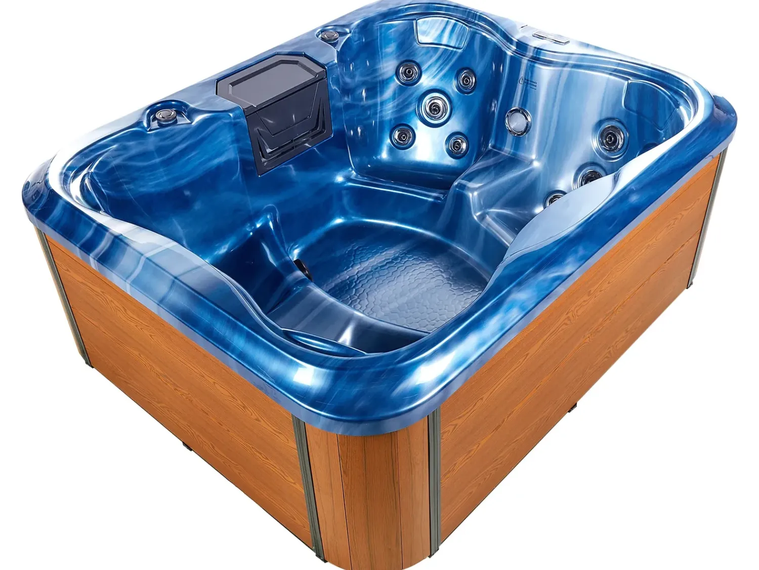 Online Beliani Vasca idromassaggio da esterno con LED ARCELIA Blu Marrone Blu