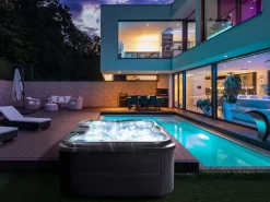 Clearance Beliani Vasca idromassaggio da esterno con LED ARCELIA Grigio