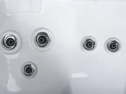 Beliani Vasca idromassaggio da esterno con LED ARCELIA Bianco Bianco Grigio
