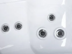 Beliani Vasca idromassaggio da esterno con LED ARCELIA Bianco Bianco Grigio