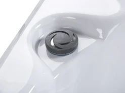Beliani Vasca idromassaggio da esterno con LED ARCELIA Bianco Bianco Grigio