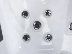 Beliani Vasca idromassaggio da esterno con LED ARCELIA Bianco Bianco Grigio