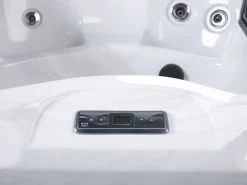Beliani Vasca idromassaggio da esterno con LED ARCELIA Bianco Bianco Grigio
