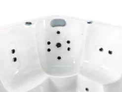 Beliani Vasca idromassaggio da esterno con LED CALIMA Bianco Argento Bianco Marrone