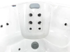 Beliani Vasca idromassaggio da esterno con LED CALIMA Bianco Argento Bianco Marrone