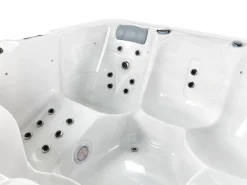 Beliani Vasca idromassaggio da esterno con LED CALIMA Bianco Argento Bianco Marrone