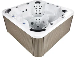 Best Beliani Vasca idromassaggio da esterno con LED VILLARRICA Bianco Argento Bianco Marrone