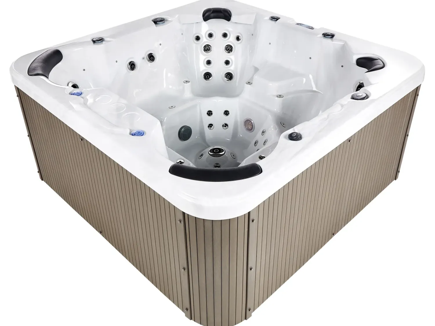 Best Beliani Vasca idromassaggio da esterno con LED VILLARRICA Bianco Argento Bianco Marrone