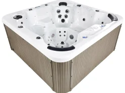Best Beliani Vasca idromassaggio da esterno con LED VILLARRICA Bianco Argento Bianco Marrone