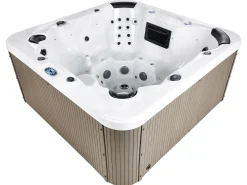 Best Beliani Vasca idromassaggio da esterno con LED VILLARRICA Bianco Argento Bianco Marrone