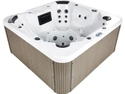Best Beliani Vasca idromassaggio da esterno con LED VILLARRICA Bianco Argento Bianco Marrone