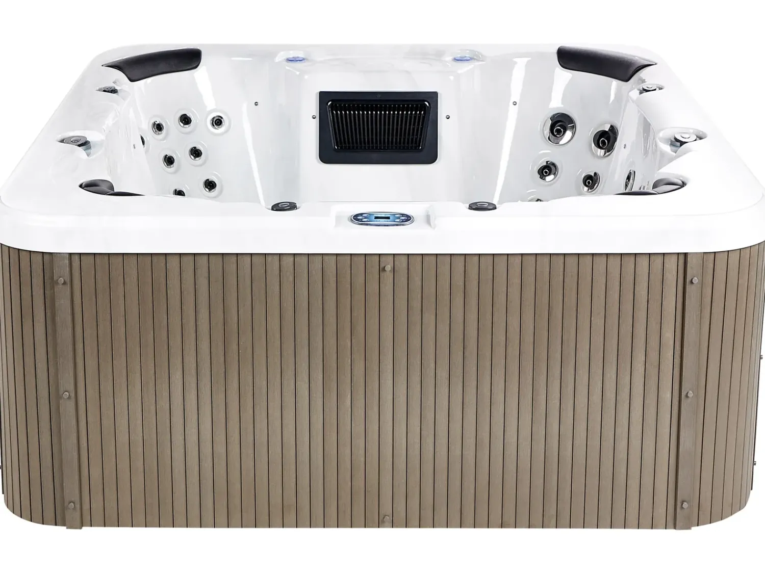 Best Beliani Vasca idromassaggio da esterno con LED VILLARRICA Bianco Argento Bianco Marrone