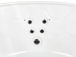 Beliani Vasca idromassaggio da esterno con LED MARFIL Marrone Argento Bianco Marrone